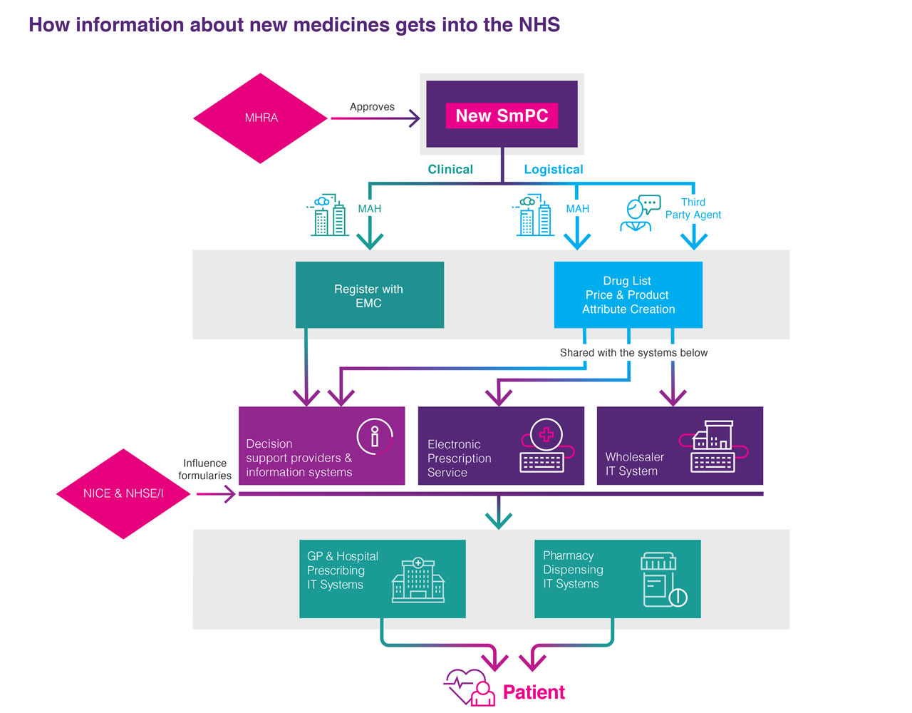 Diagram of the clinical-logistical interplay with glossary