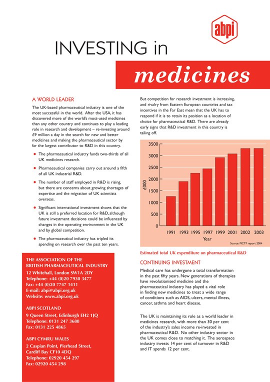 Investing in medicines