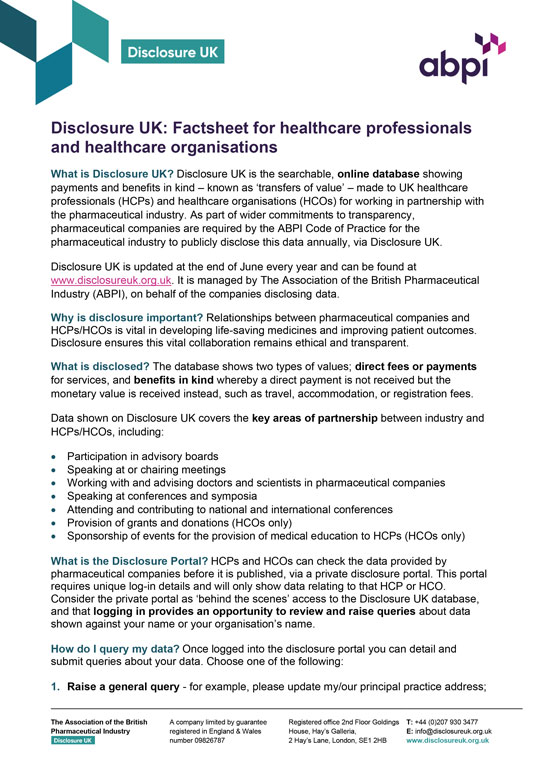 HCPHCO Pre Disclosure Factsheet April 2023