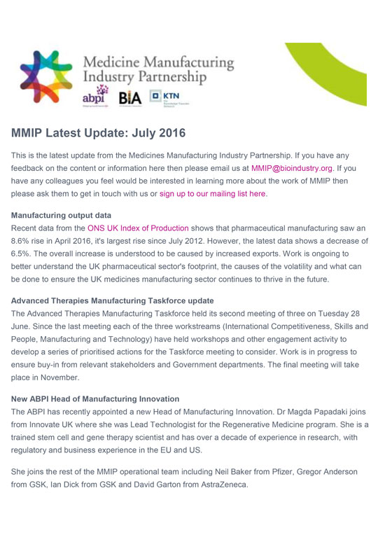 MMIP Newsletter - July 2016